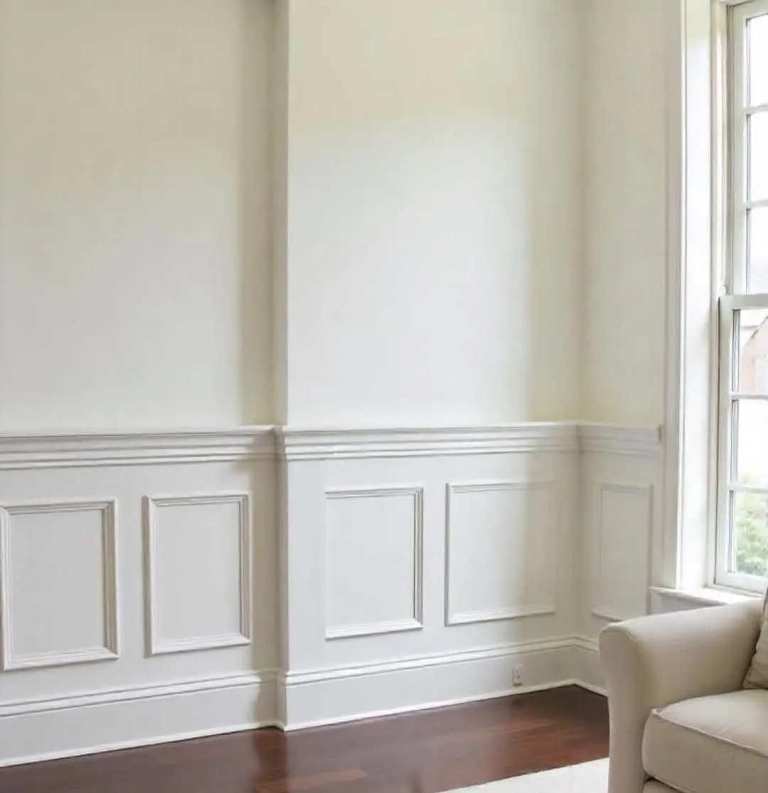 Custom raised paneling accent wall